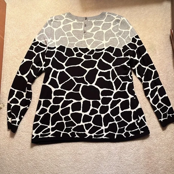 Talbots 2X animal print l/s sweater - Picture 4 of 4